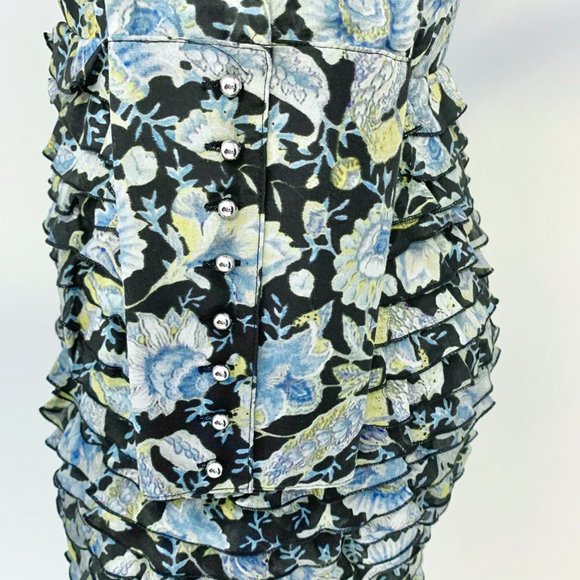 Robert Rodriguez 6 Silk Cotton Print Ruffle Dress - Picture 9 of 16